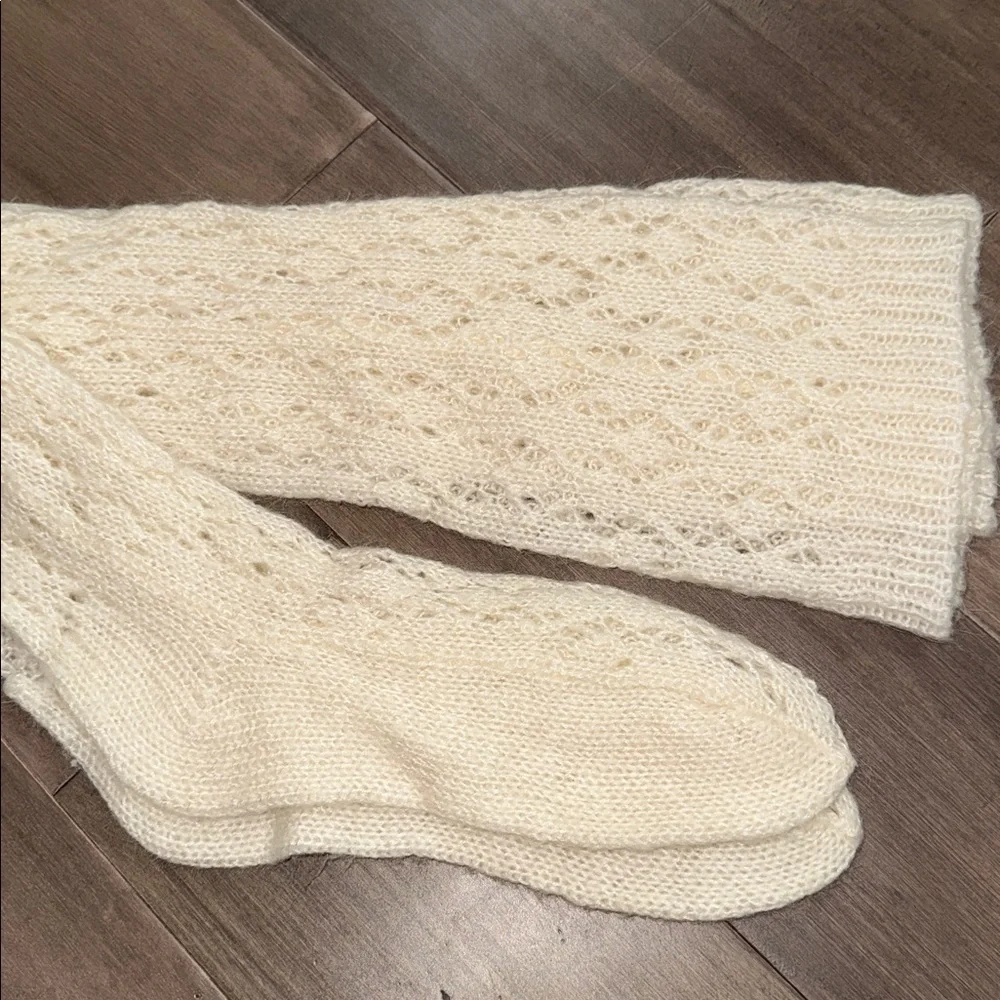 Thigh High Knit Mohair Socks